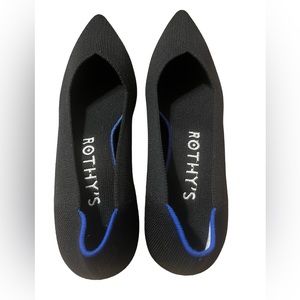 Rothy's the point knit ballet flats black. Size 5 1/2. NWOT no box washable